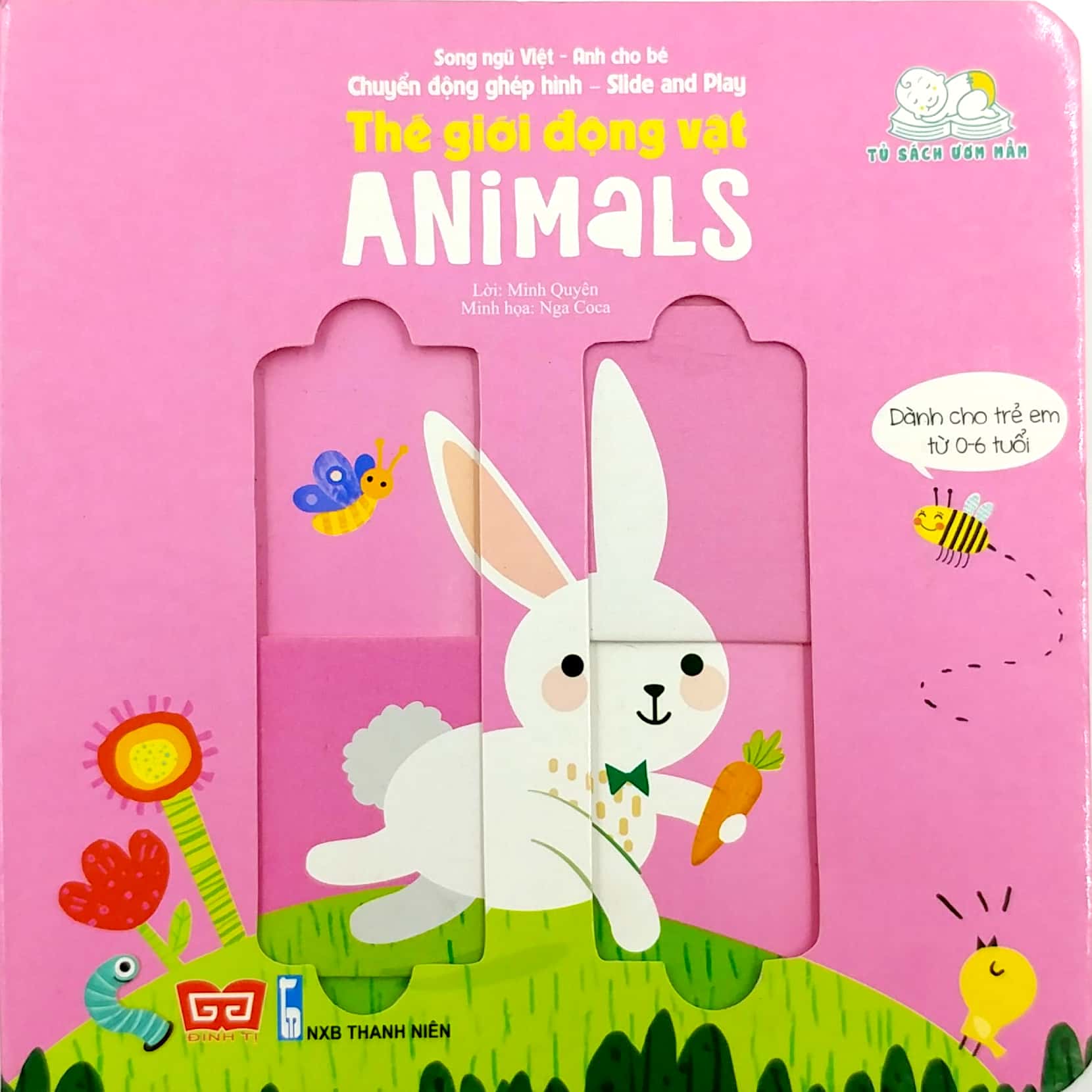 chuyển động ghép hình - slide and play - thế giới động vật - animals (tái bản 2023)