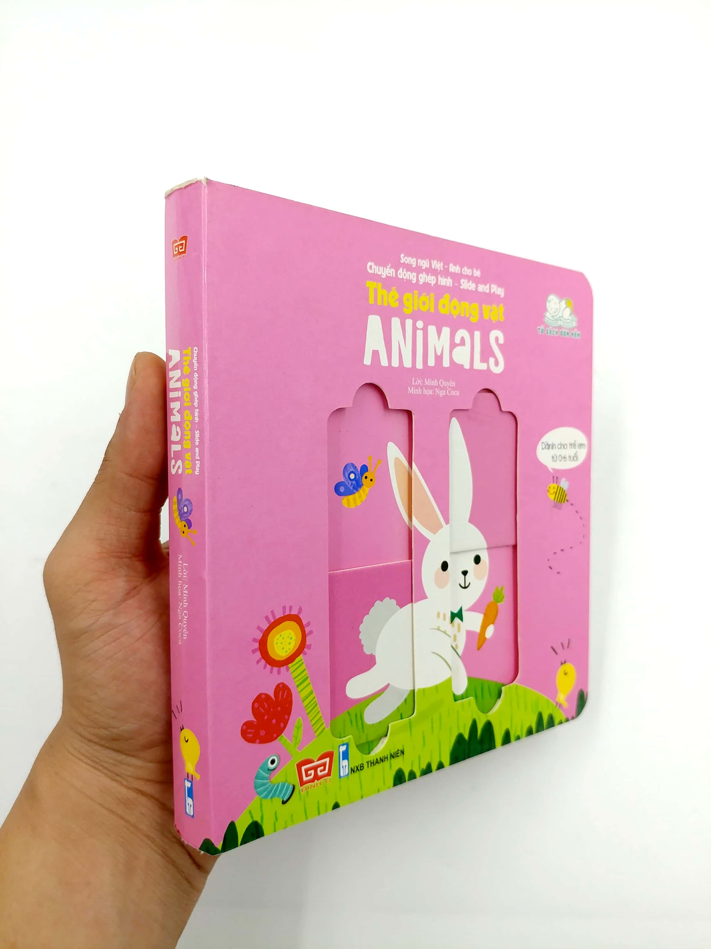 chuyển động ghép hình - slide and play - thế giới động vật - animals (tái bản 2023)