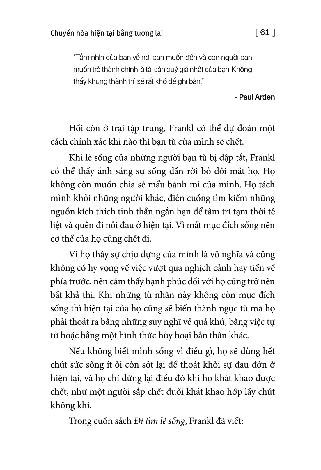 chuyển hóa hiện tại bằng tương lai