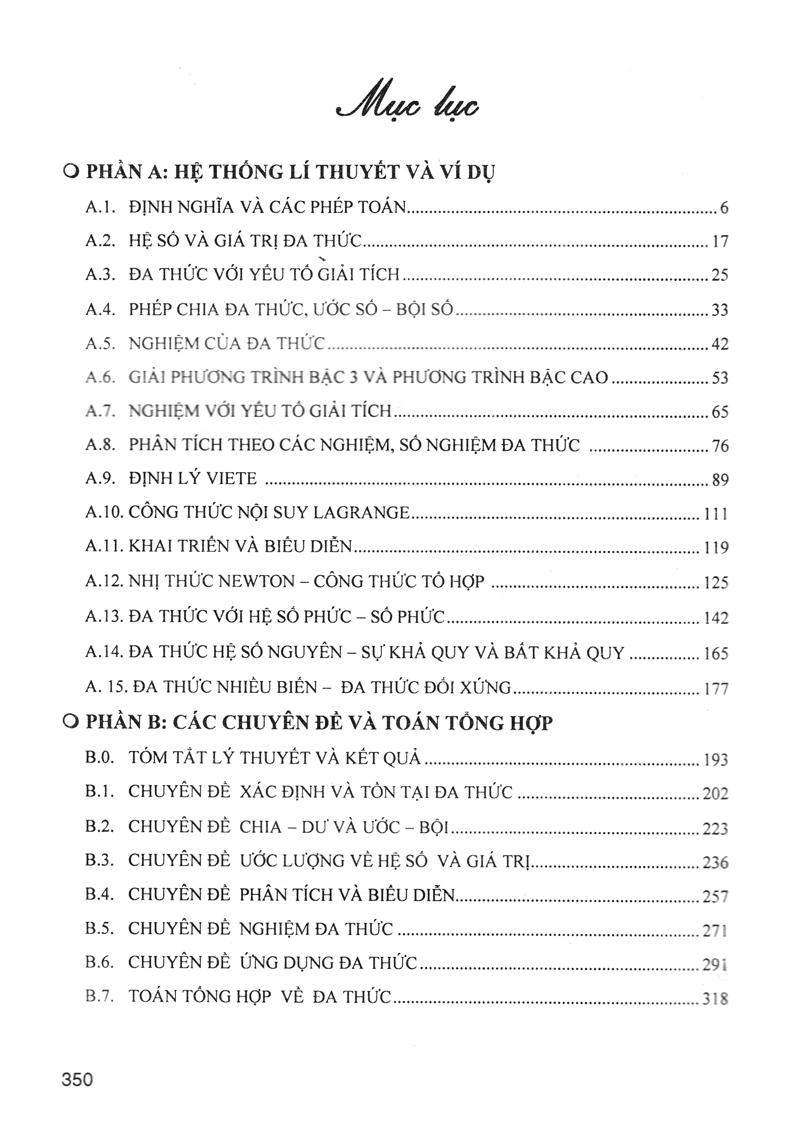 Chuyên Khảo Đa Thức - Bồi Dưỡng Học Sinh Giỏi, Chuyên Toán