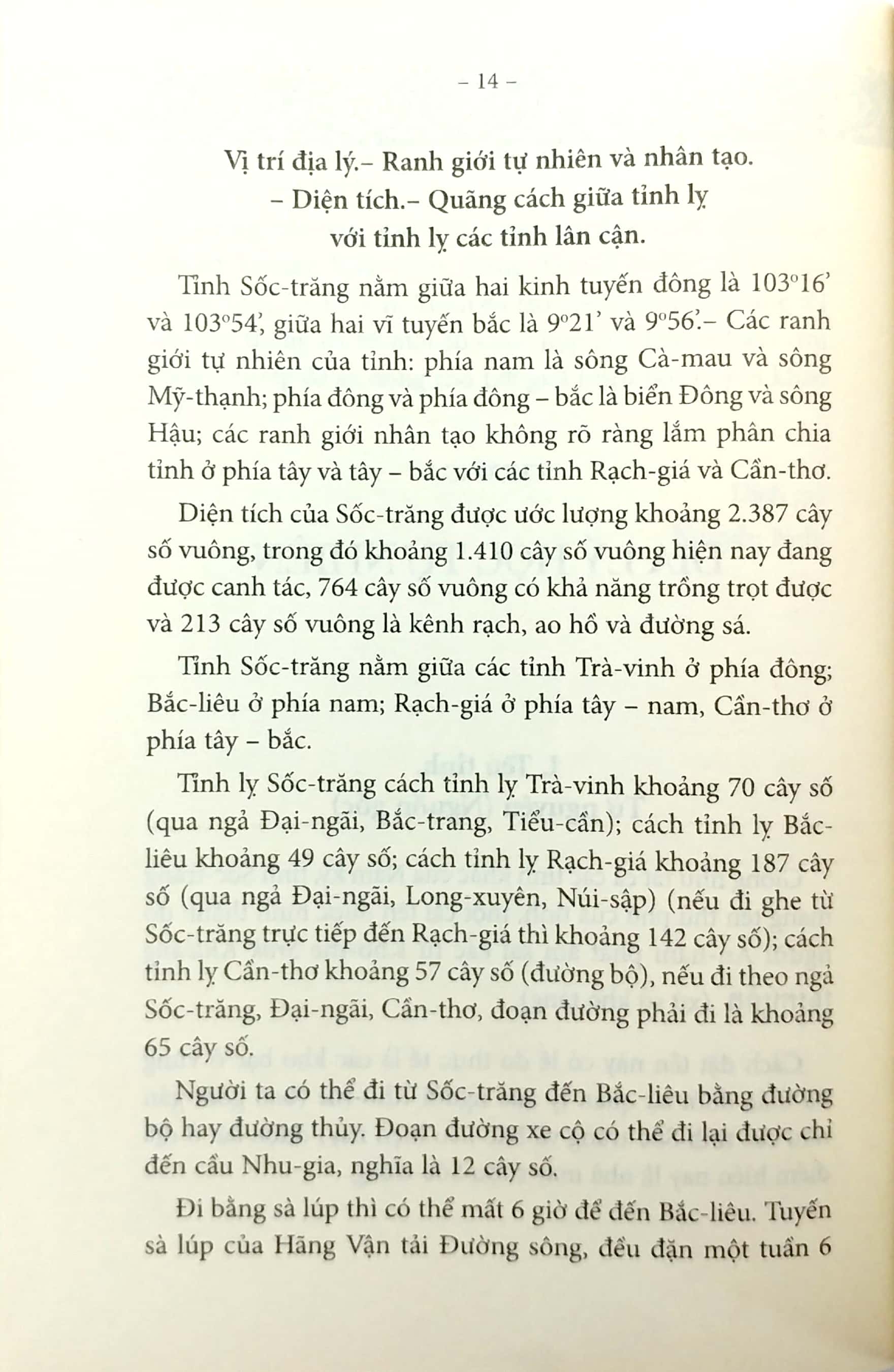 Chuyen Khao Ve Tinh Soc Trang - Dia Ly Hoc: Tu Nhien, Kinh Te & Lich Su Nam Ky