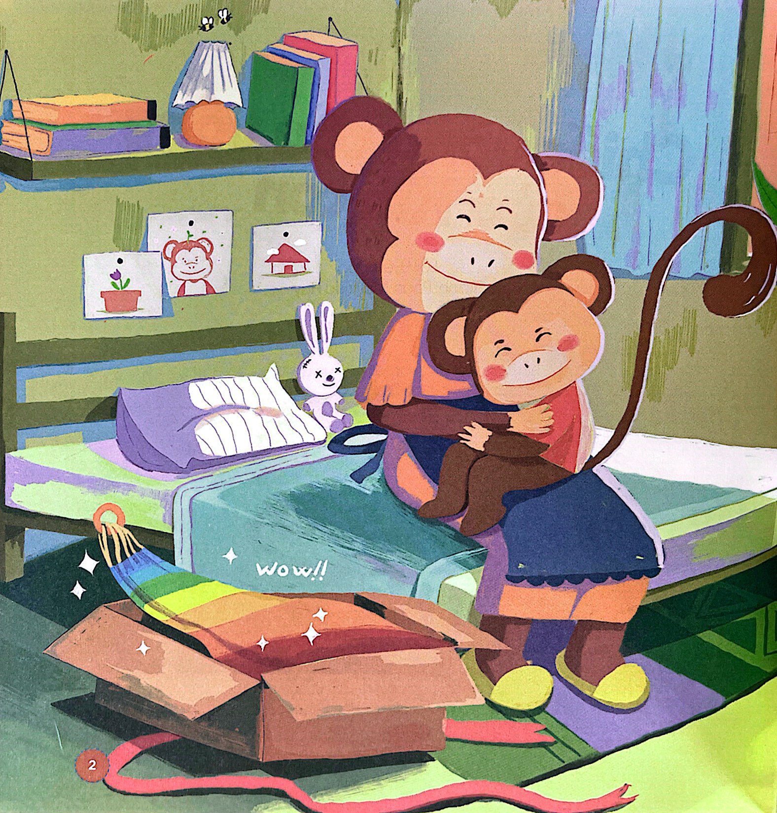 chuyện ở rừng hạnh phúc - chiếc võng cầu vồng của khỉ con