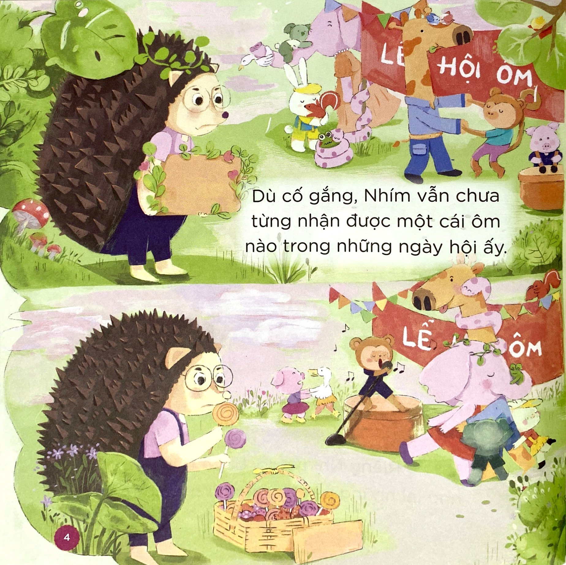 chuyện ở rừng hạnh phúc - nhím lông nhọn và cái ôm đầu tiên