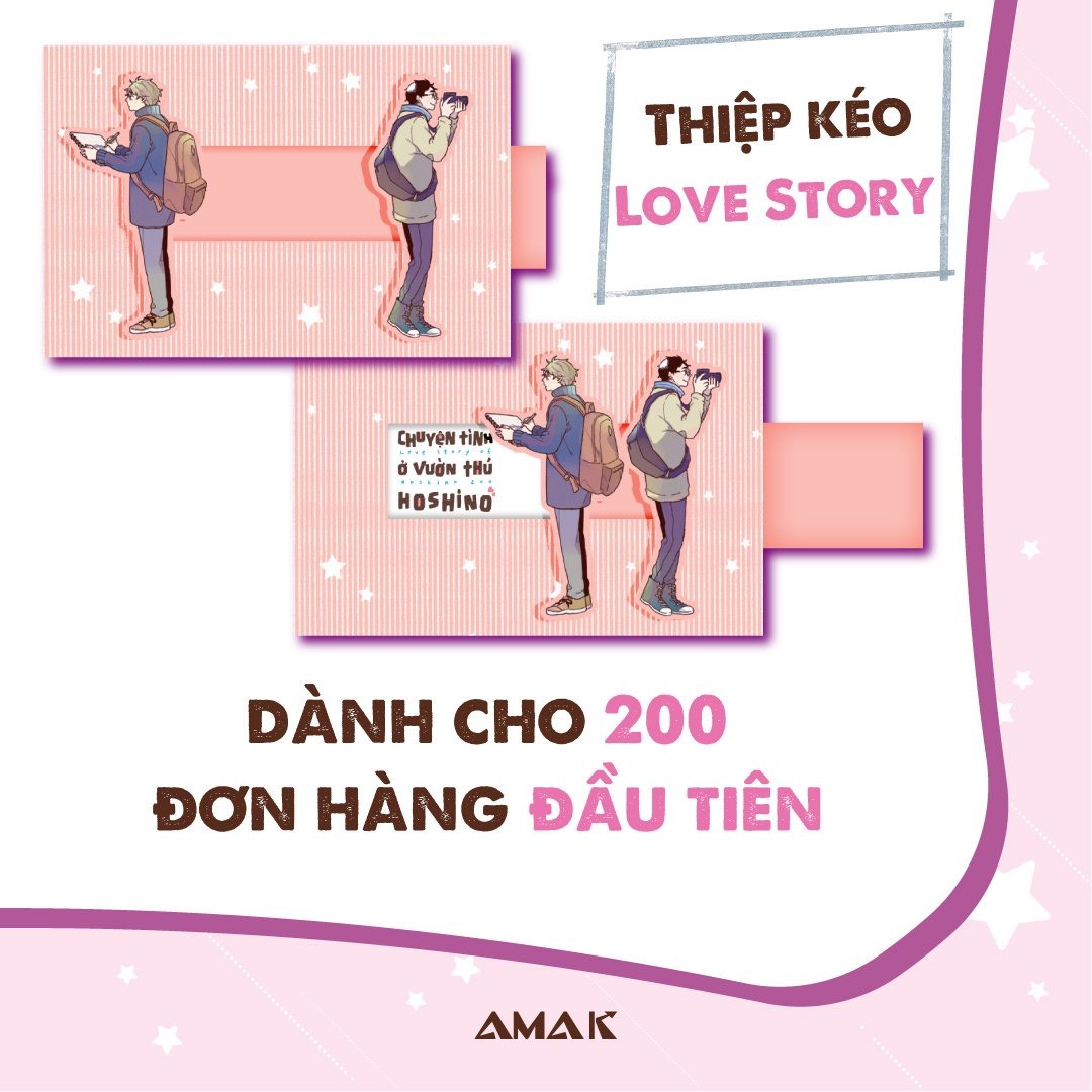 chuyện tình ở vườn thú hoshino - tặng kèm bookmark bế hình + thiệp kéo love story