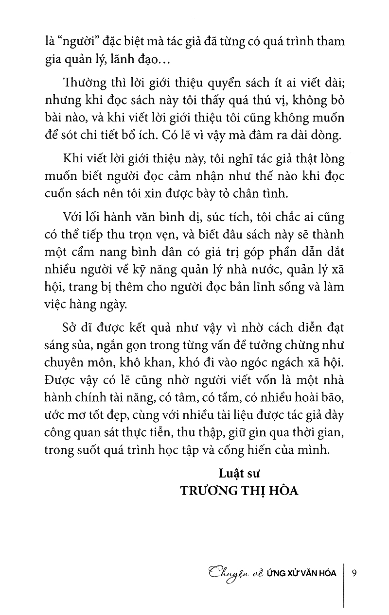 chuyện về ứng xử văn hóa