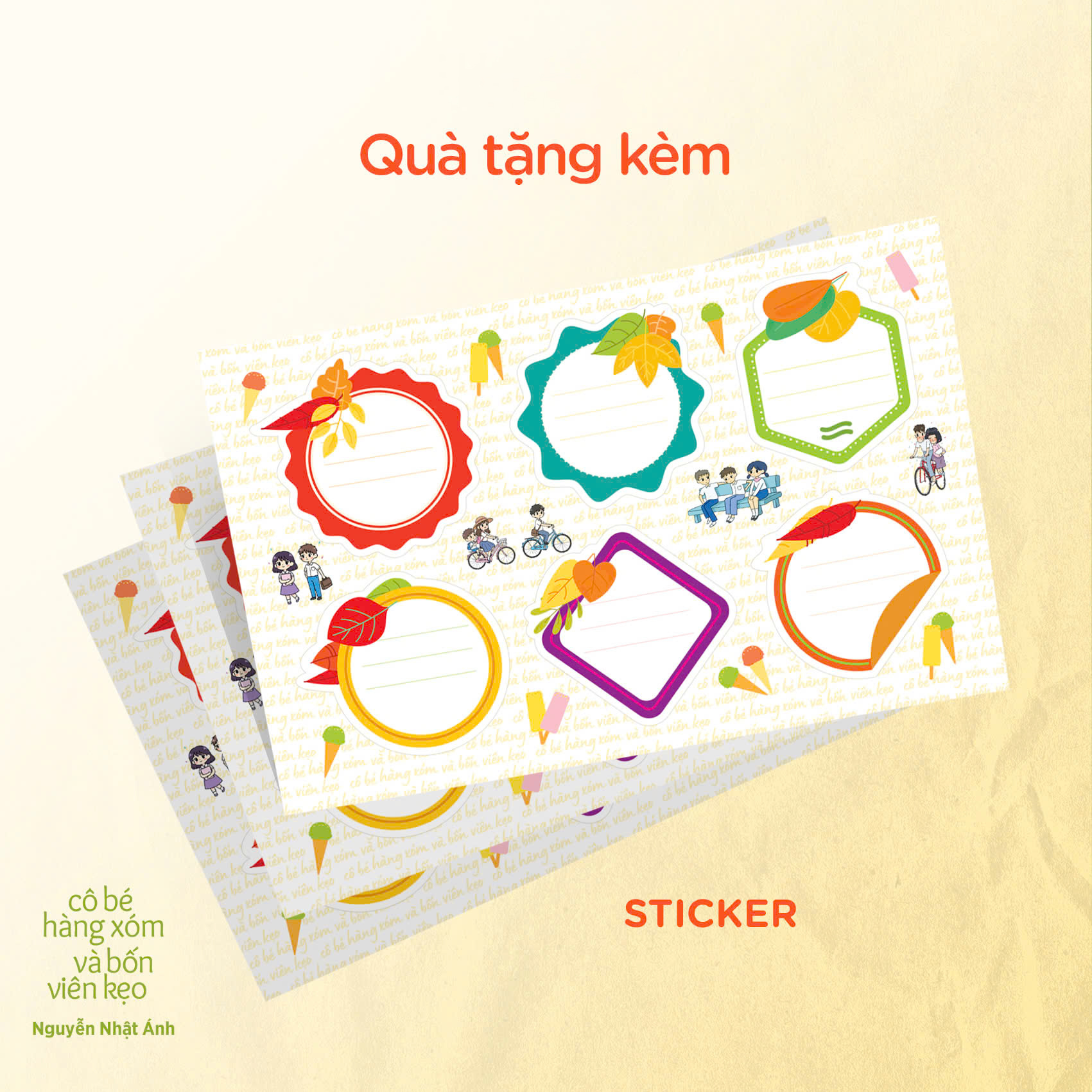 Co Be Hang Xom Va Bon Vien Keo - Bia Cung - Tang Kem Random 1 Trong 4 Mau Bookmark + Sticker + So Ve