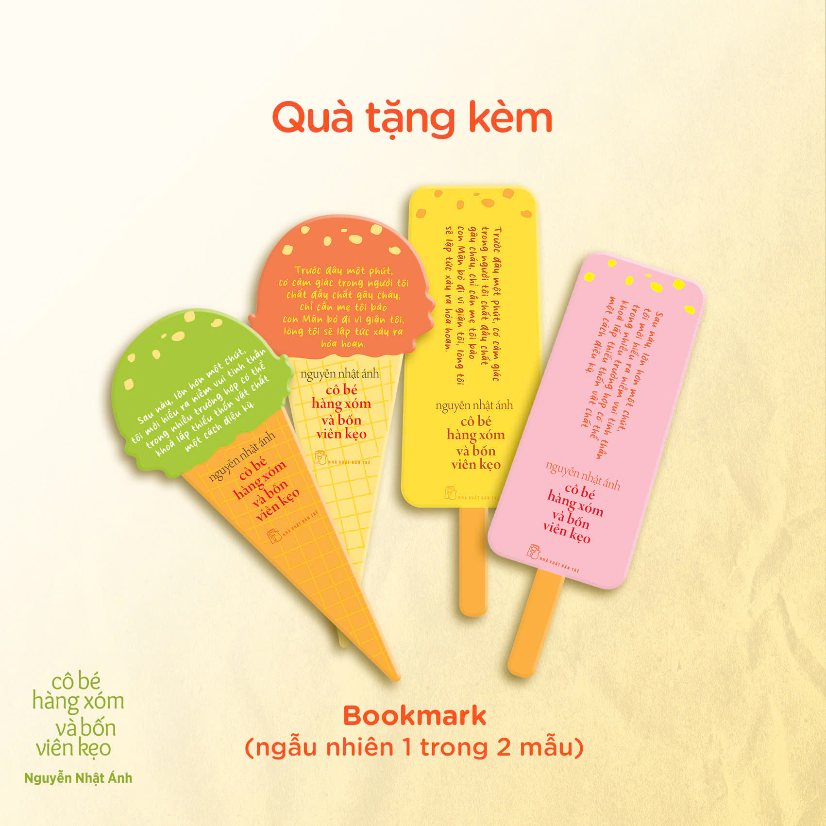 Co Be Hang Xom Va Bon Vien Keo - Tang Kem Random 1 Trong 4 Mau Bookmark + Sticker