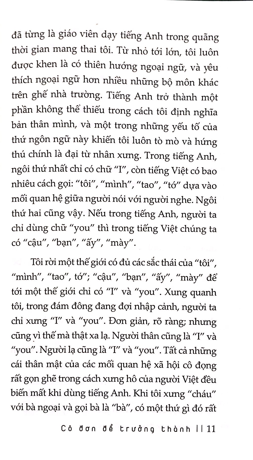 cô đơn để trưởng thành