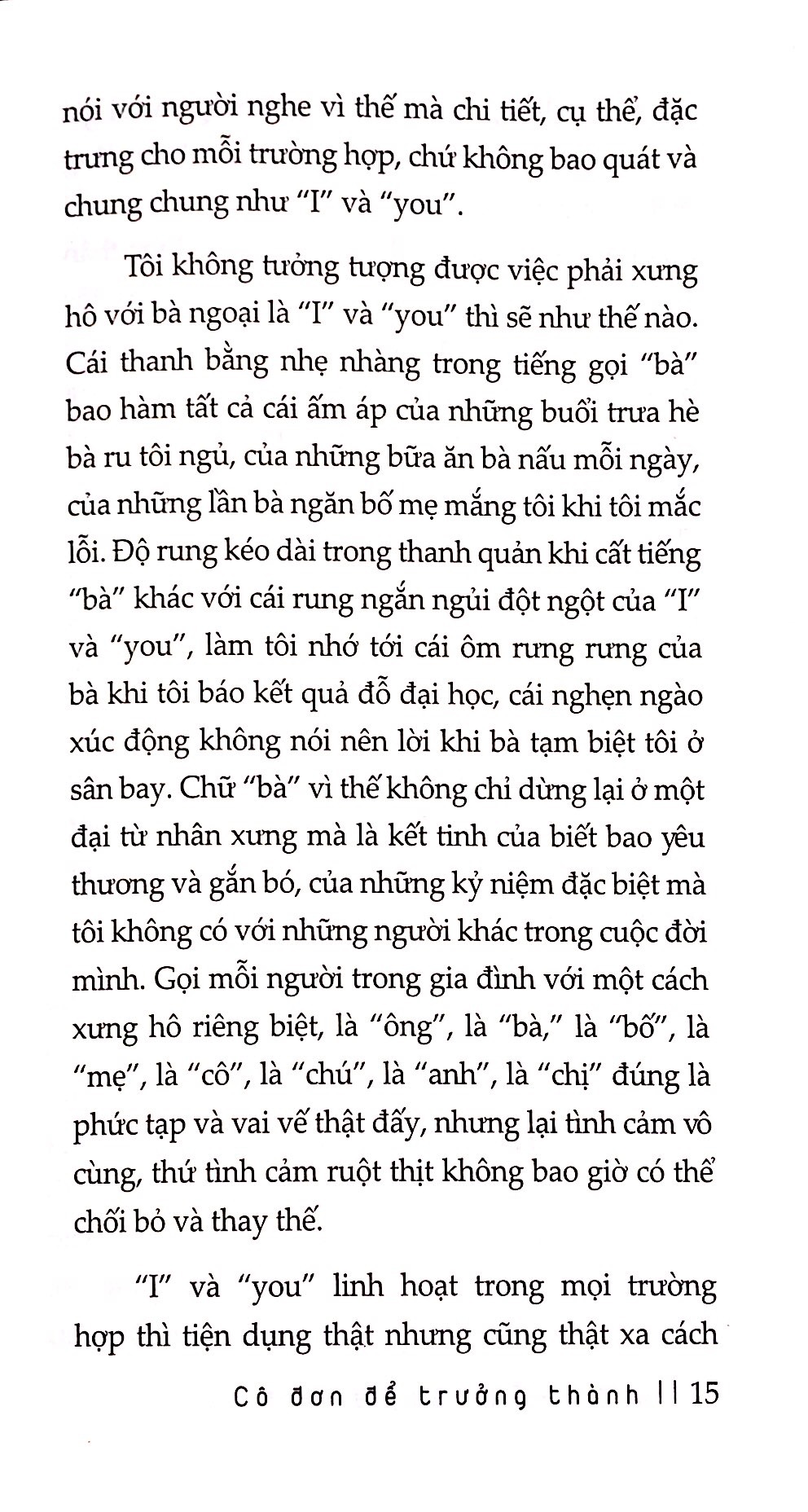 cô đơn để trưởng thành