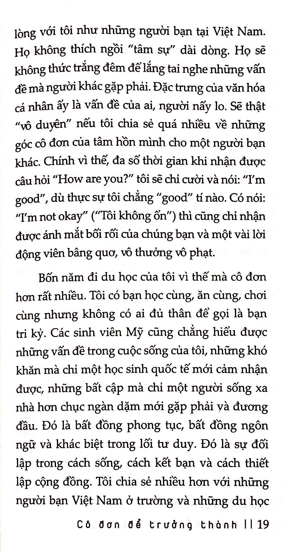 cô đơn để trưởng thành