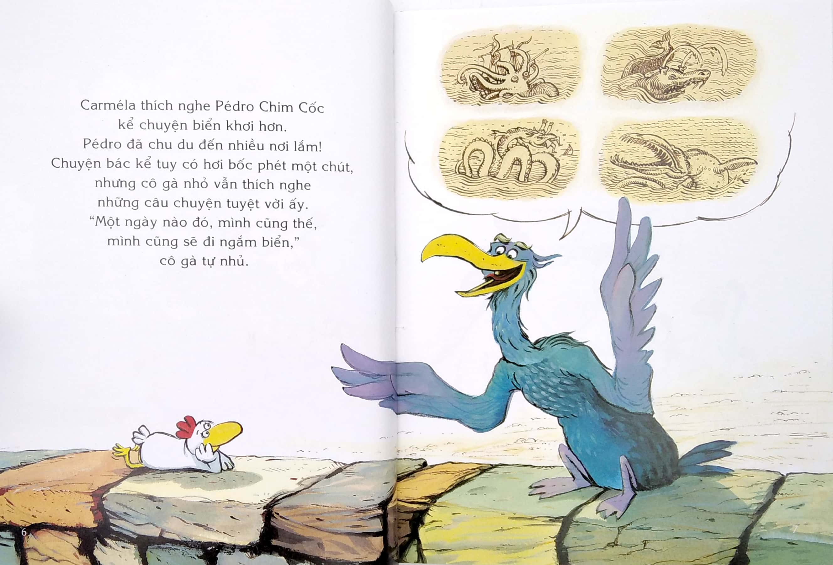 cô gà mái muốn ngắm biển