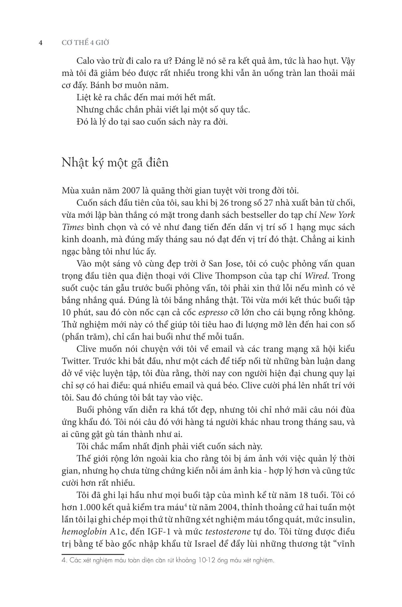 cơ thể 4 giờ - bí quyết cân đối, khỏe mạnh và đời sống tình dục thăng hoa