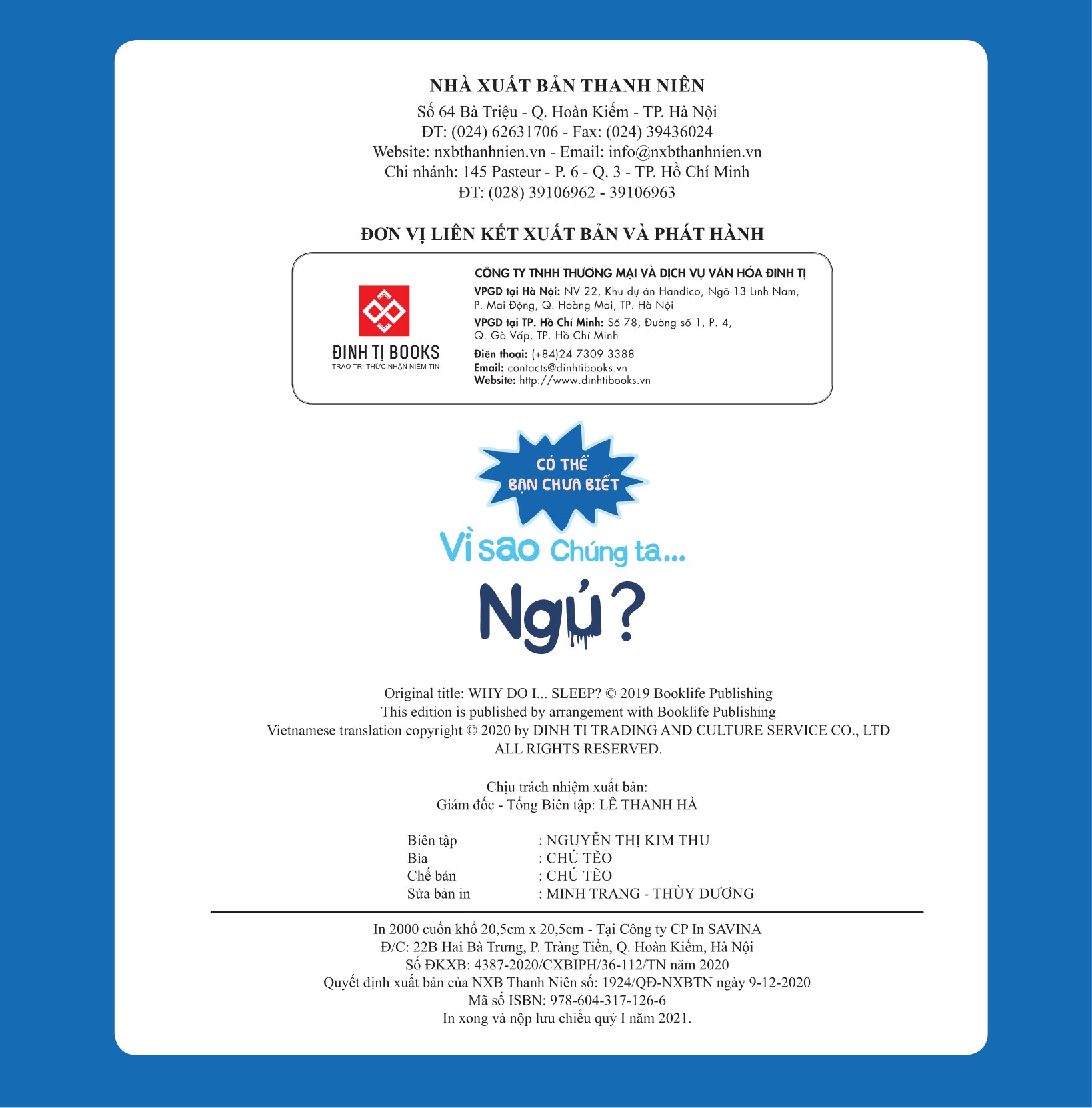 có thể bạn chưa biết - vì sao chúng ta... ngủ?