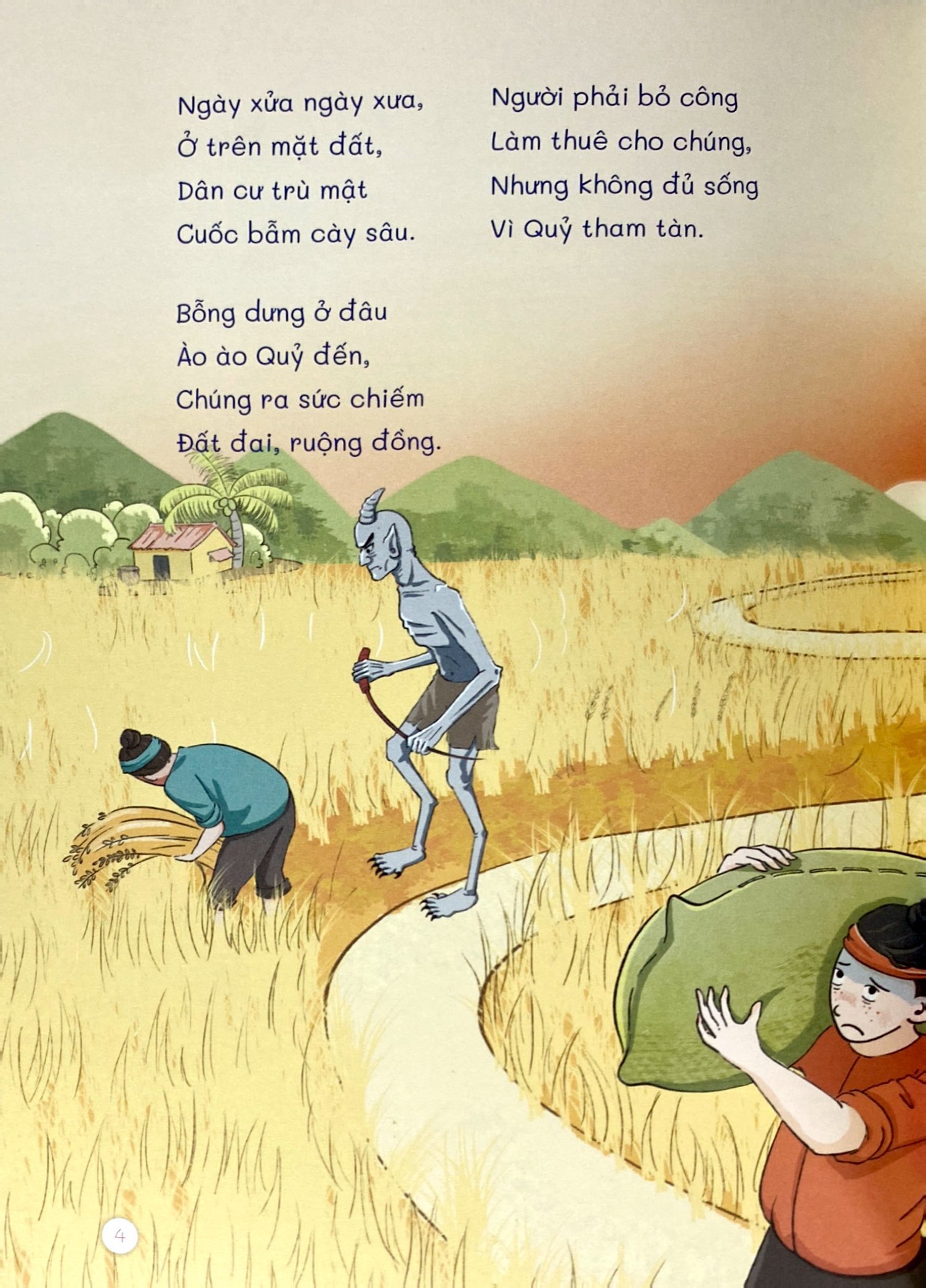 cổ tích bằng thơ giúp bé 4+ học chữ, luyện đọc trôi chảy - sự tích cây nêu