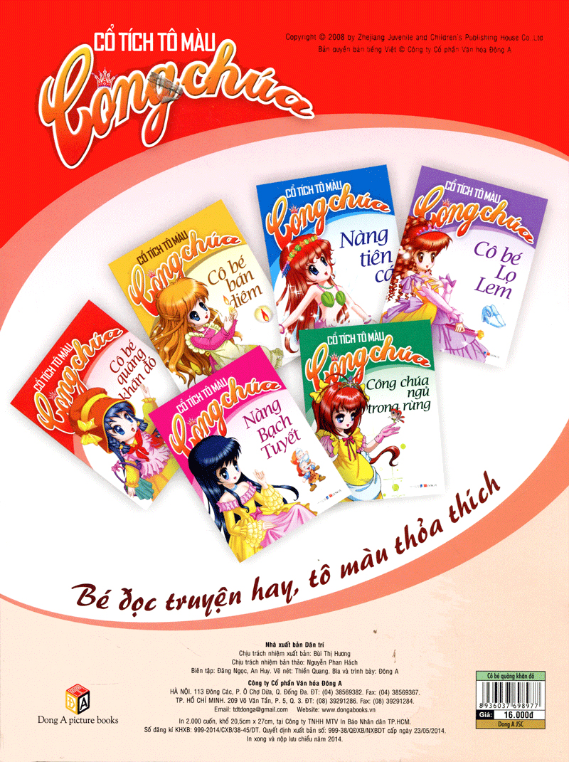 cổ tích tô màu công chúa - cô bé quàng khăn đỏ