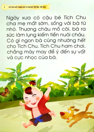 cổ tích việt nam chữ to cho bé tập nói, tập đọc - cậu bé tích chu