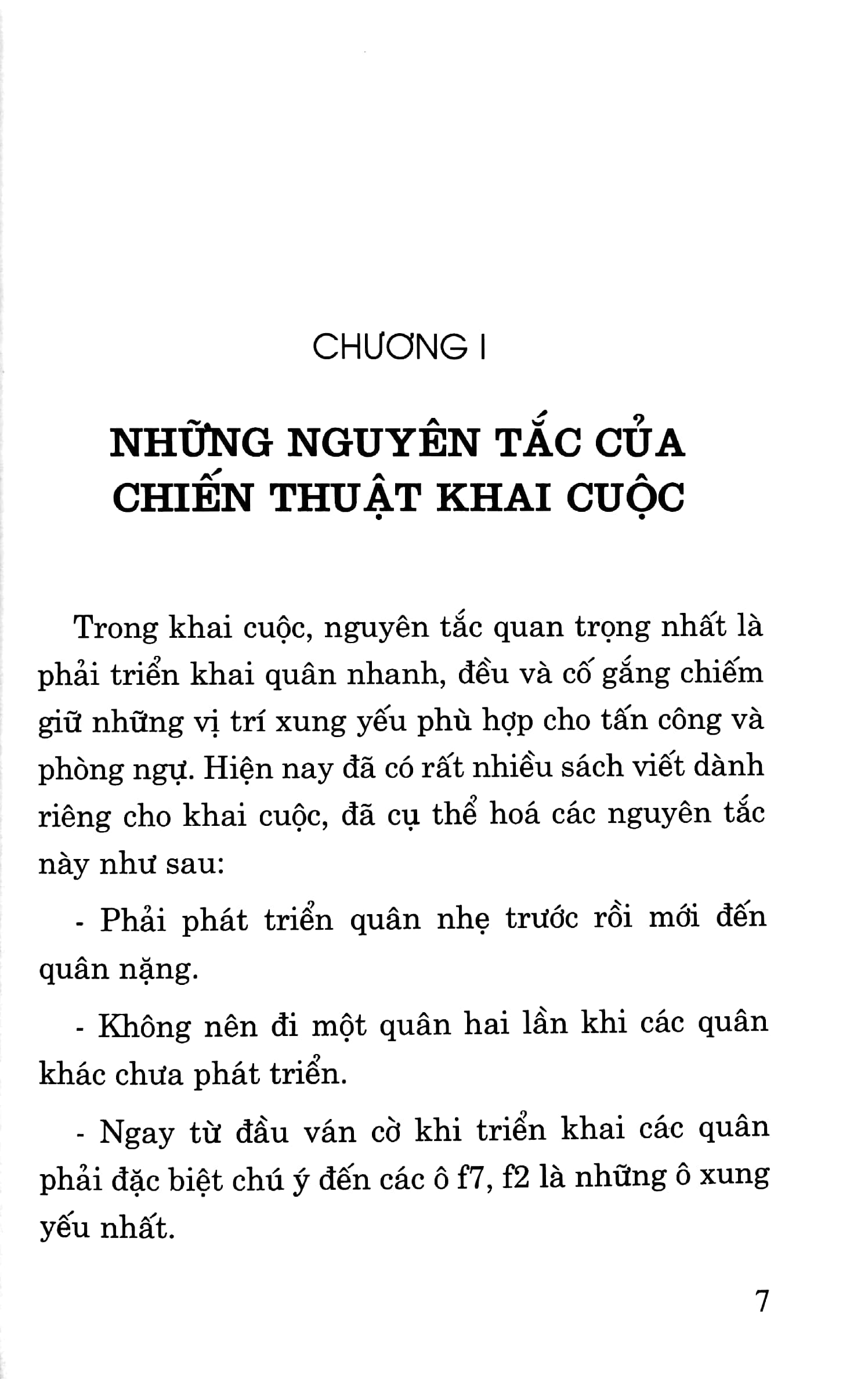 cờ vua - chiến thuật khai cuộc - những điều cần phải nhớ