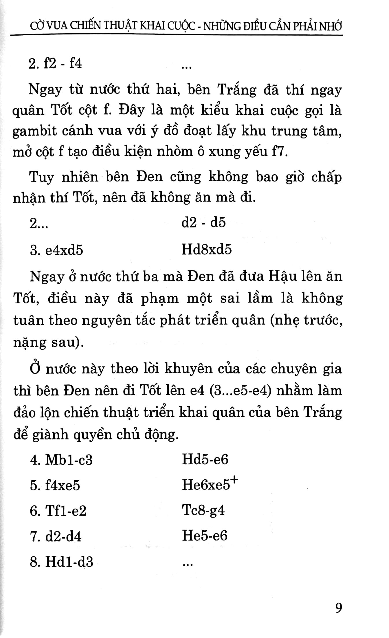 cờ vua - chiến thuật khai cuộc - những điều cần phải nhớ