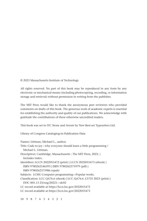 code to joy - why everyone should learn a little programming