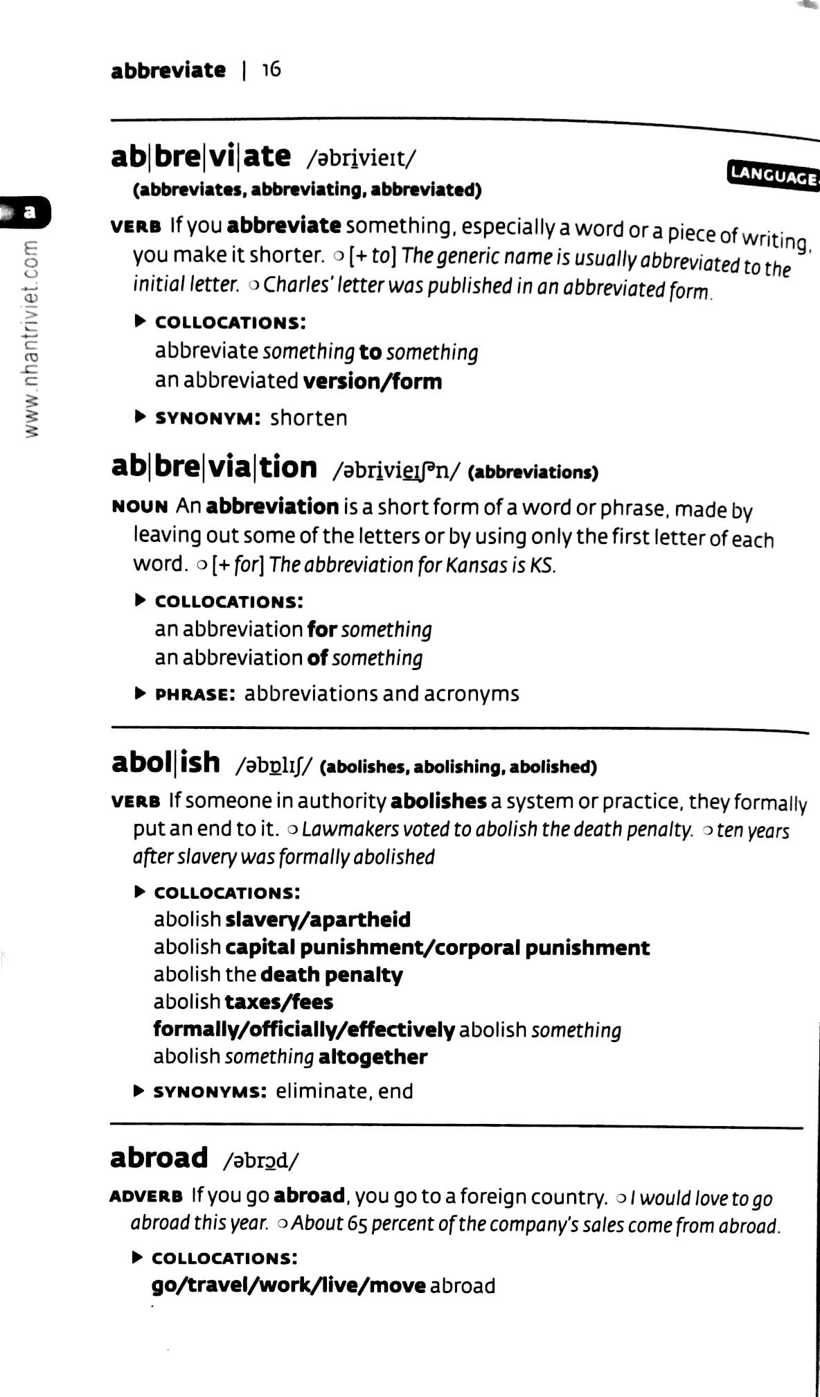collins cobuild key words for the toefl test