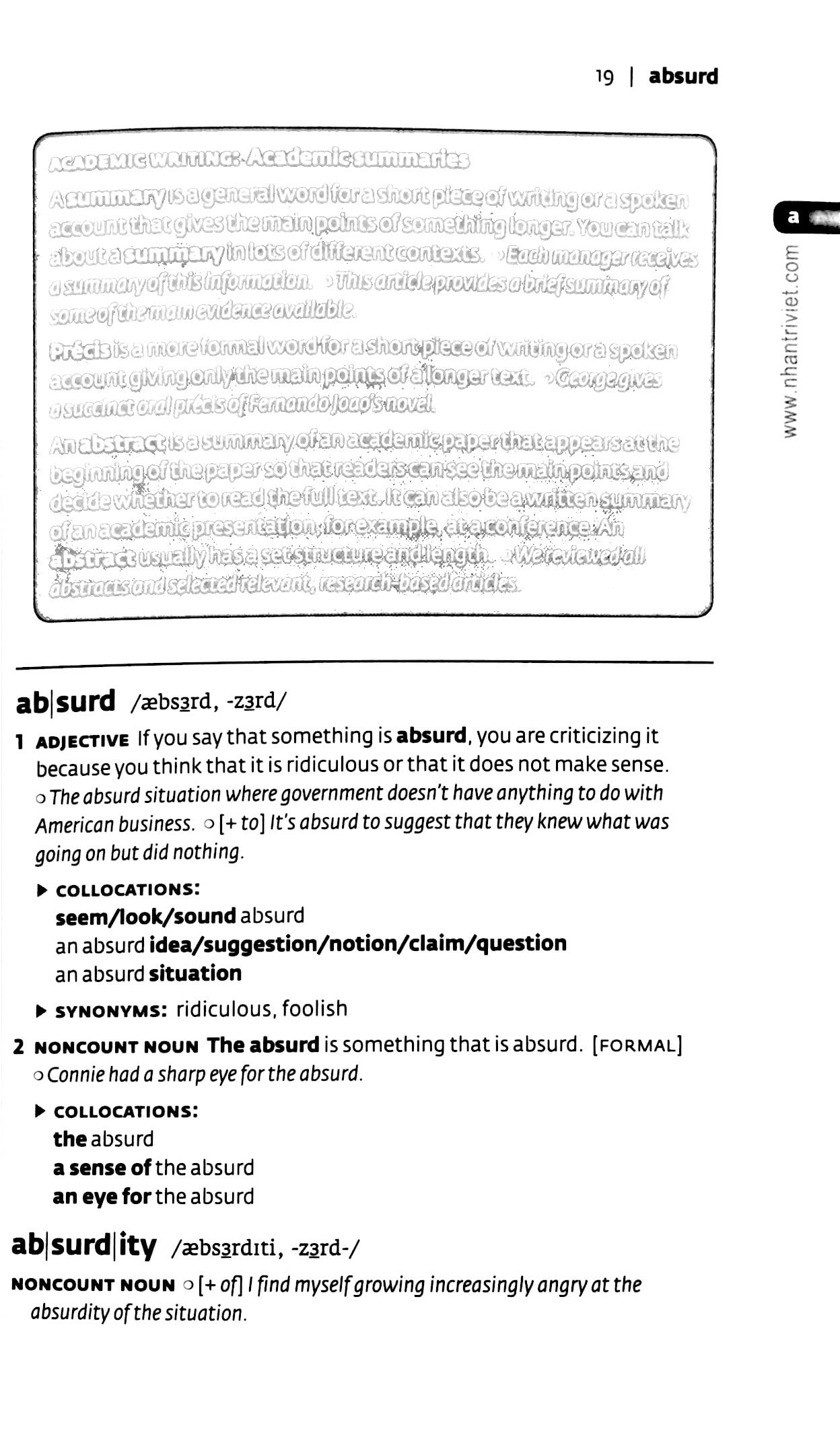 collins cobuild key words for the toefl test