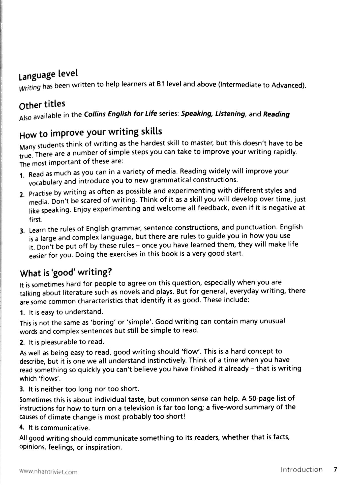 collins english for life - writing b1 + intermediate