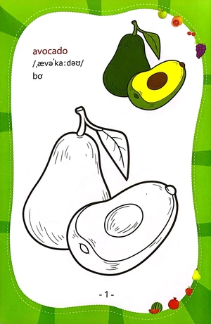 coloring book - tập tô màu - trái cây