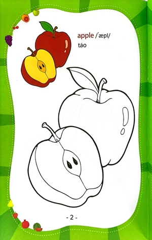 coloring book - tập tô màu - trái cây