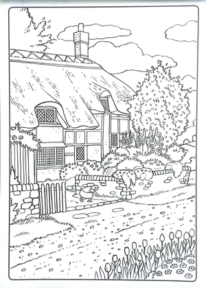 colour art - countryside - creative colouring