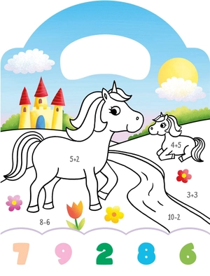 colour by maths - unicorn