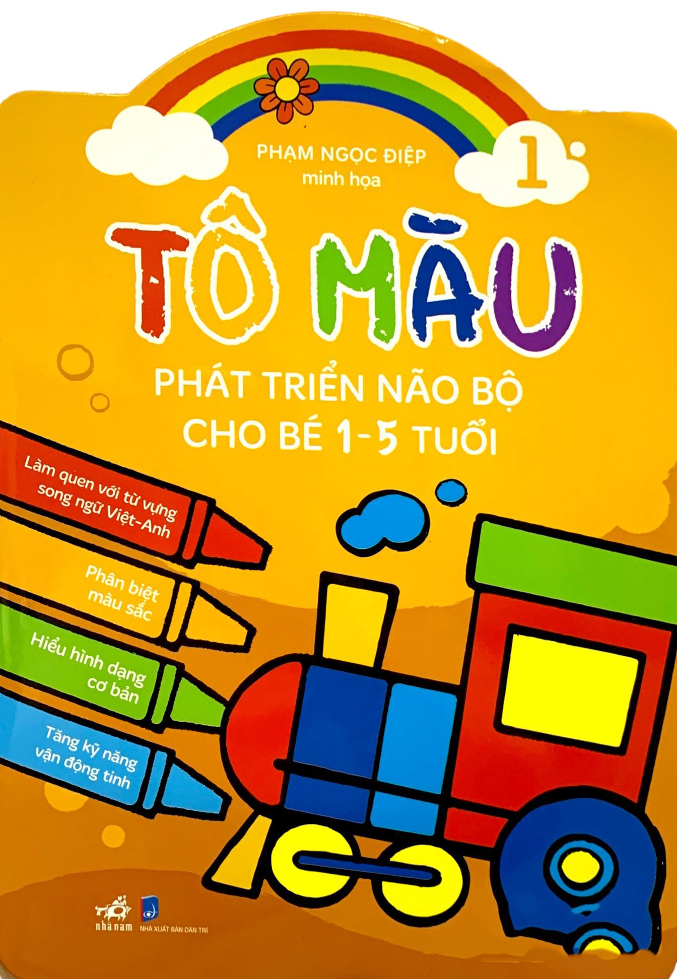 combo bộ tô màu phát triển trí não 10 cuốn + bút sáp màu