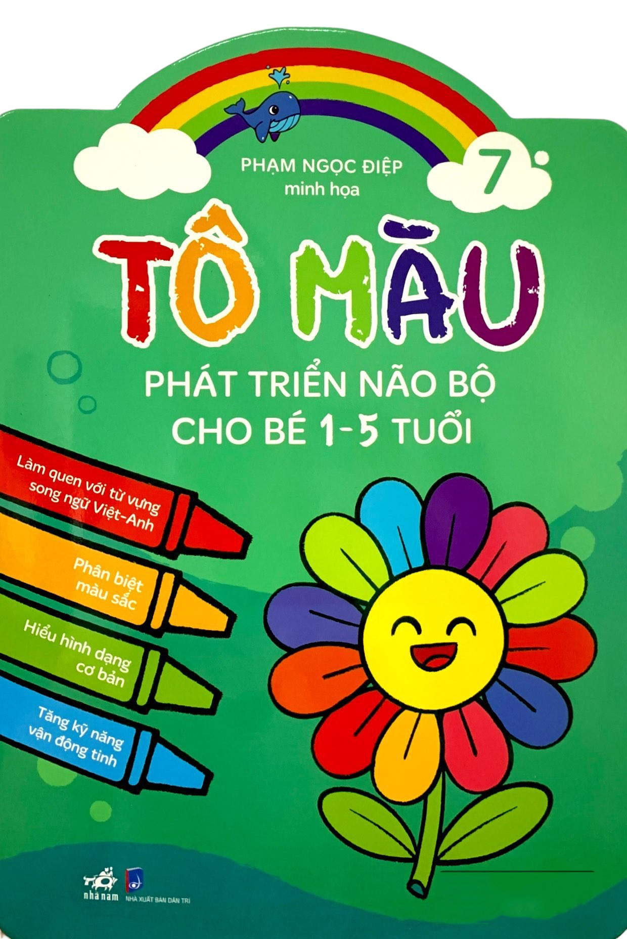 combo bộ tô màu phát triển trí não 10 cuốn + bút sáp màu