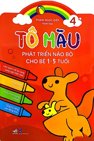 combo bộ tô màu phát triển trí não cho bé 1-3 tuổi (4 cuốn) + bút sáp màu