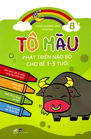 combo bộ tô màu phát triển trí não cho bé 1-5 tuổi (6 cuốn) + bút sáp màu