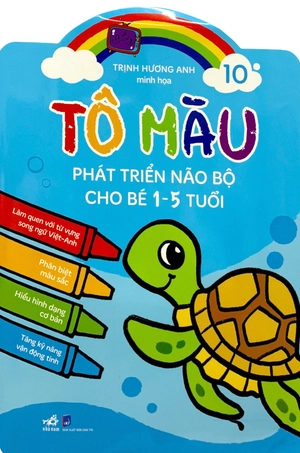 combo bộ tô màu phát triển trí não cho bé 1-5 tuổi (6 cuốn) + bút sáp màu