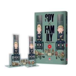 combo manga - spy x family - tập 11 - bản thường + bản đặc biệt - tặng kèm standee pvc + obi + bìa áo pvc + standee acrylic + set bookmark pvc