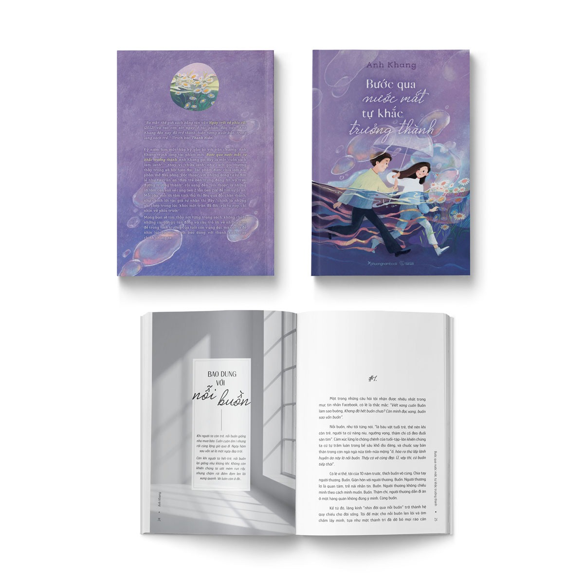 combo sách anh khang - ngày trôi về phía cũ + bước qua nước mắt, tự khắc trưởng thành (bộ 2 cuốn) - tặng kèm sách thả thính chân kinh