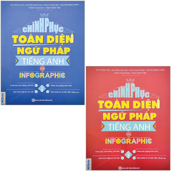 combo sách chinh phục toàn diện ngữ pháp tiếng anh bằng infographic - tập 1 + tập 2 (bộ 2 cuốn)