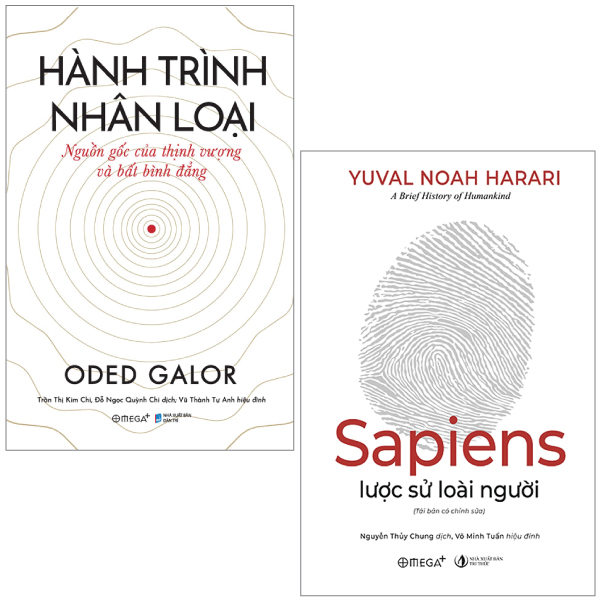 combo sách hành trình nhân loại nguồn gốc của thịnh vượng và bất bình đẳng + sapiens lược sử loài người (bộ 2 cuốn)