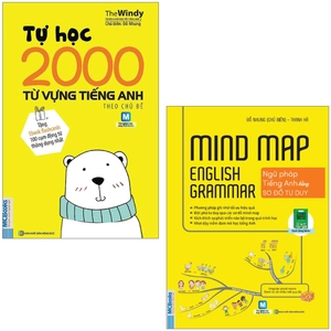 combo sách mindmap english grammar - ngữ pháp tiếng anh bằng sơ đồ tư duy + tự học 2000 từ vựng tiếng anh theo chủ đề (bộ 2 cuốn)