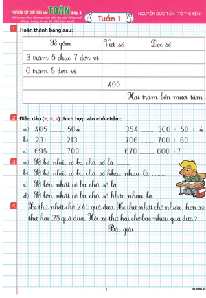 combo sách phiếu bài tập cuối tuần lớp 3 - tiếng anh + toán + tiếng việt (bộ 3 cuốn)