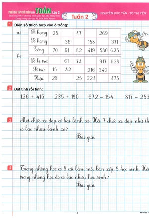 combo sách phiếu bài tập cuối tuần lớp 3 - tiếng anh + toán + tiếng việt (bộ 3 cuốn)