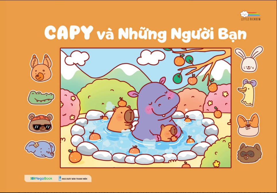 combo sách tô màu góc nhỏ có nắng + xe kem ngọt mùa hè + capy và những người bạn (bộ 3 cuốn)