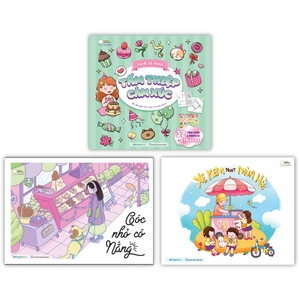 combo sách tô màu xe kem ngọt mùa hè + góc nhỏ có nắng + tấm thiệp cảm xúc (bộ 3 cuốn)