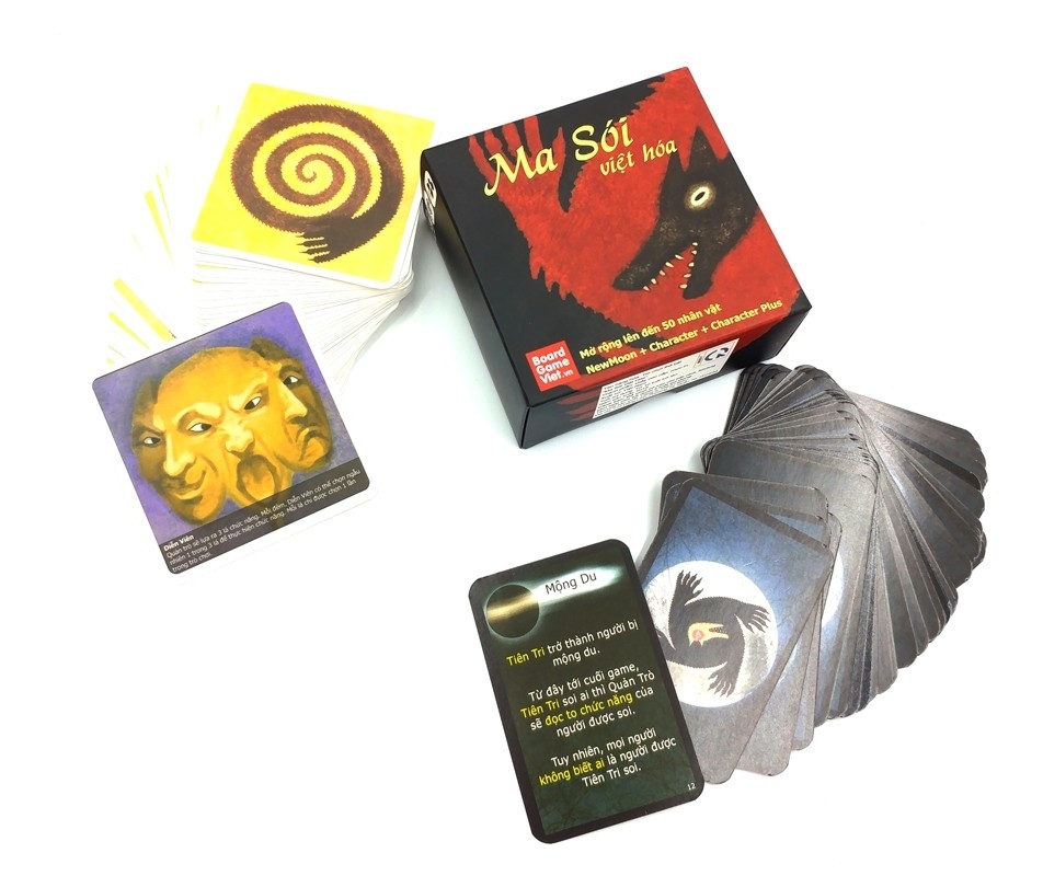 combo vòng quanh thế giới board game - sách độc quyền fahasa + thẻ bài ma sói character việt hóa