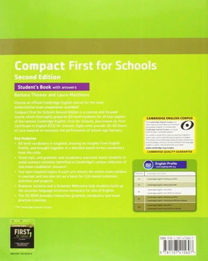 compact first for schools student's book with answers with cd-rom