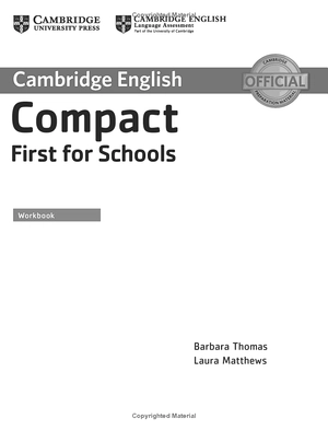compact first for schools workbook without answers with audio-cd