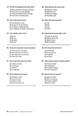 complete toeic listening comprehension (kèm mp3)