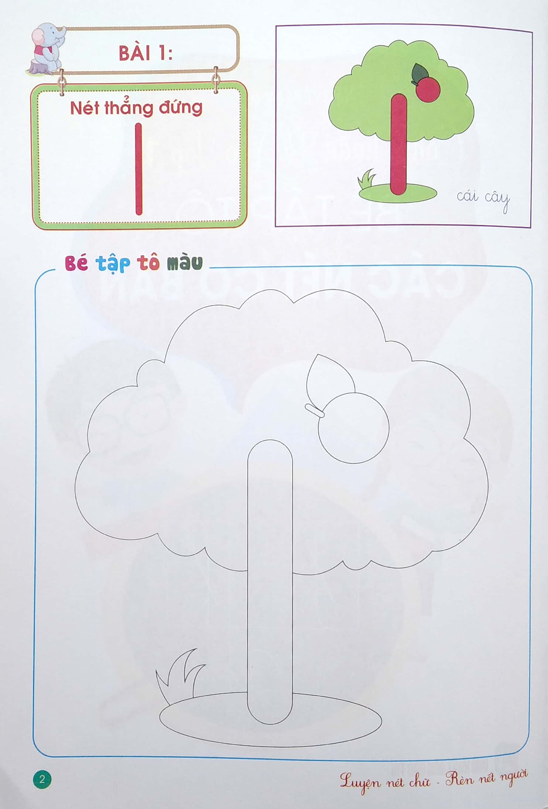 con chuẩn bị vào lớp 1 - bé tập tô các nét cơ bản