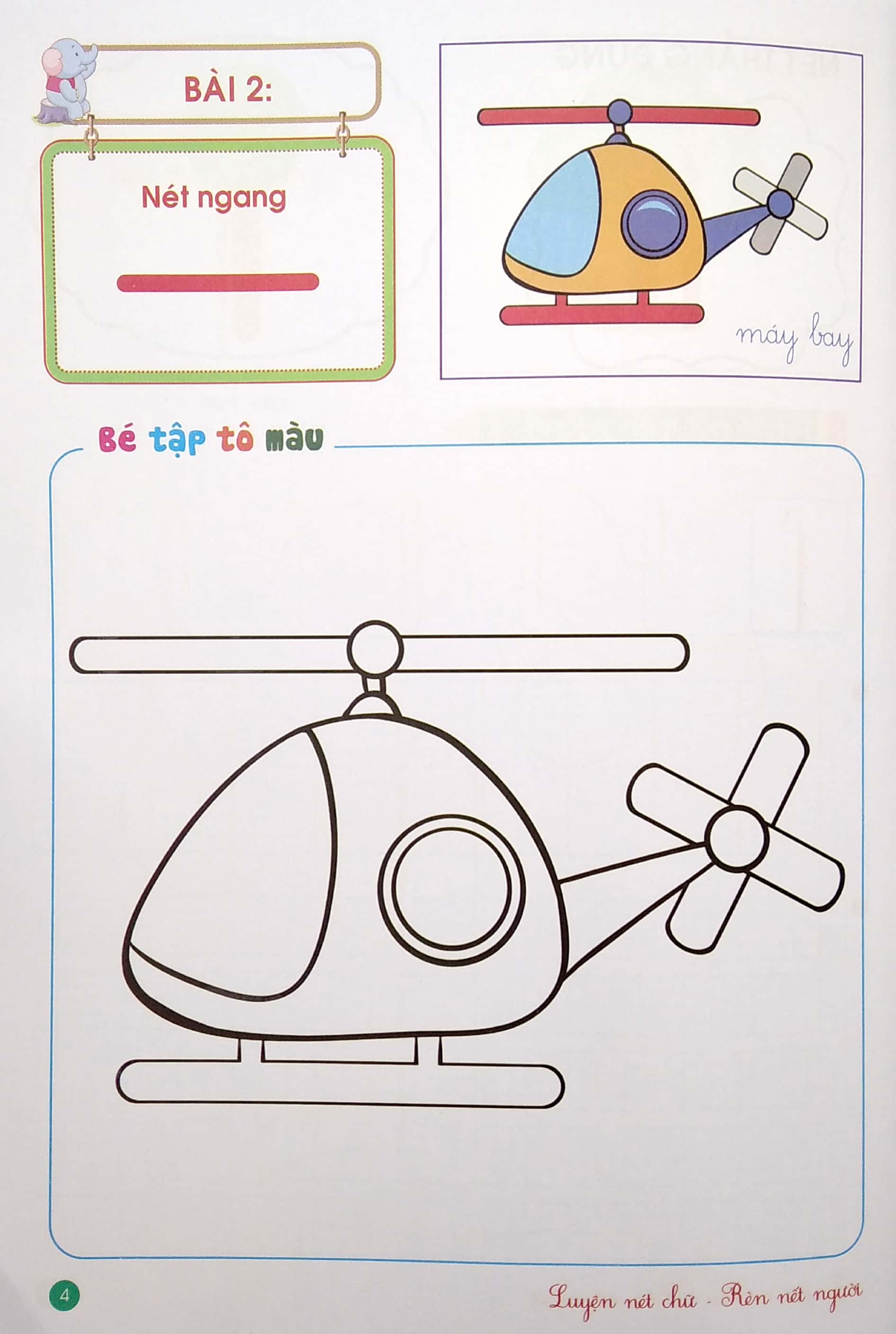 con chuẩn bị vào lớp 1 - bé tập tô các nét cơ bản